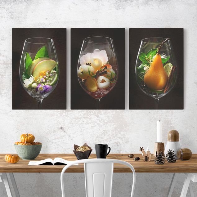 Obrazy z owocami Aromaty wina w kieliszku do wina
