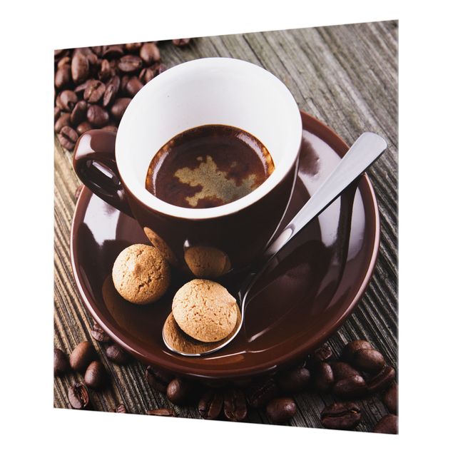 Panel szklany do kuchni - Coffee Mugs With Coffee Beans