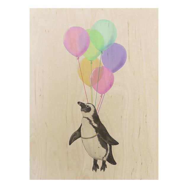 Obrazy na ścianę Ilustracja pastelowych balonów w kształcie pingwina
