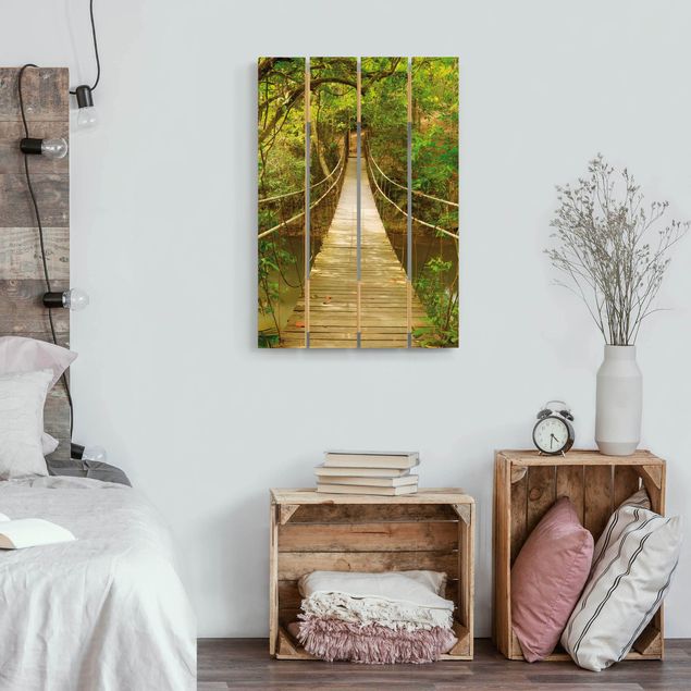 Obrazy na drewnie Mostek dżungli