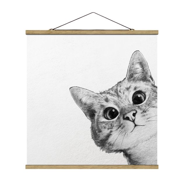 Nowoczesne obrazy Ilustracja kota Rysunek czarno-biały