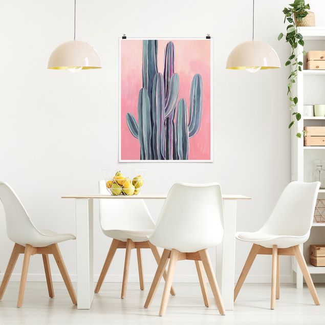Obrazy nowoczesny Kaktus na różowo II