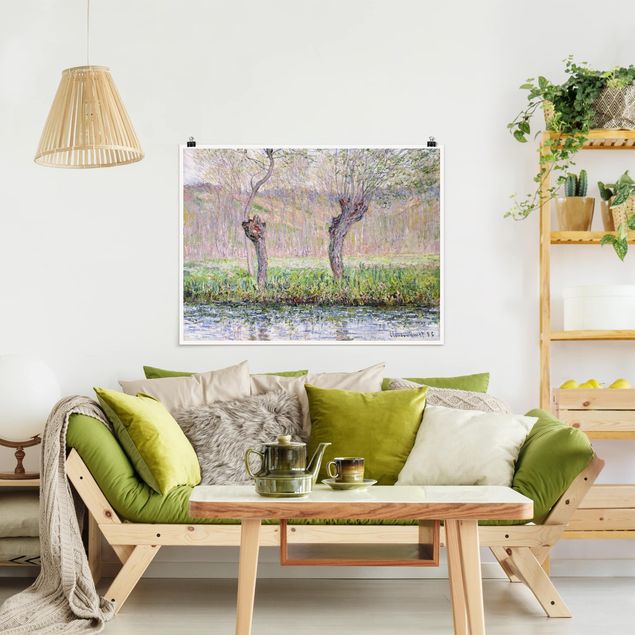 Obrazy do salonu nowoczesne Claude Monet - Drzewa wierzbowe na wiosnę