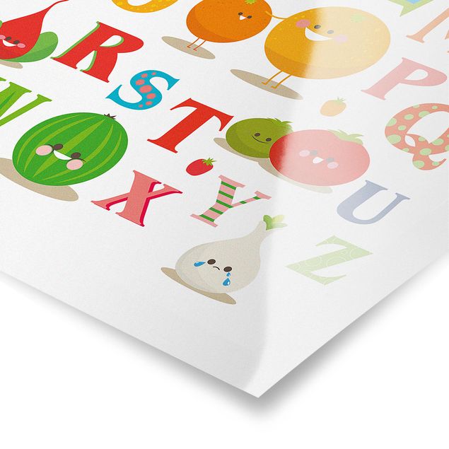 Plakaty powiedzenia Nr EK120 Zabawny alfabet owocowo-warzywny