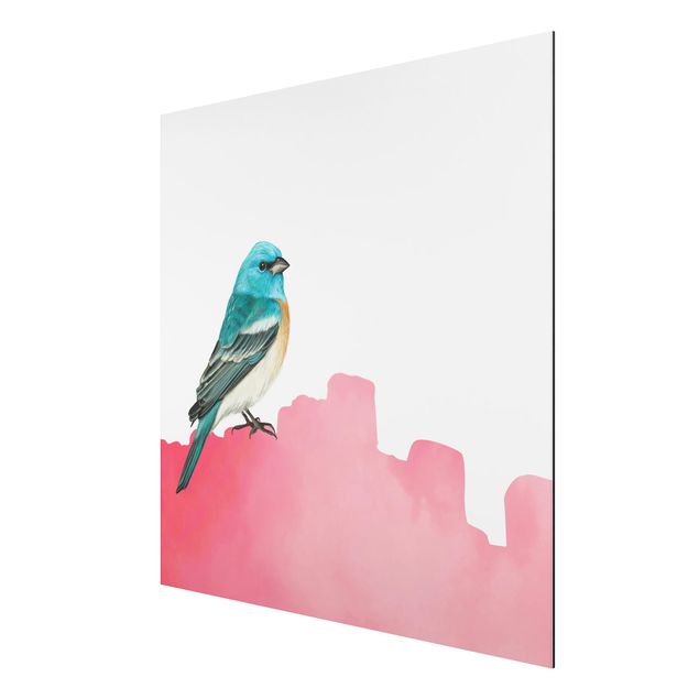 Obrazy nowoczesne Ptak na różowo