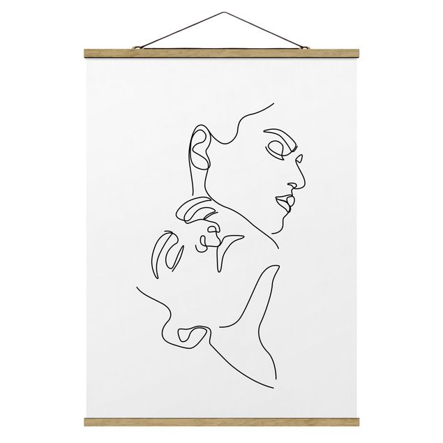 Obrazy nowoczesny Line Art Twarze kobiet Biała