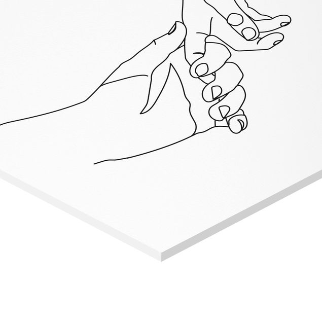 Obraz heksagonalny Line Art Tender Hands