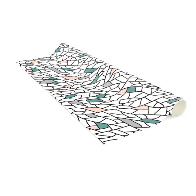 dywan nowoczesny Wzór linii mozaikowych pastelowy
