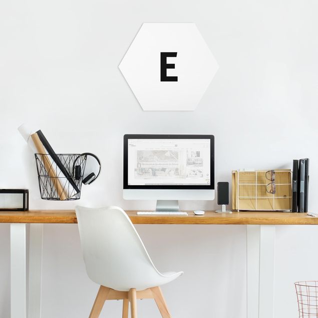 Obrazy nowoczesny Biała litera E
