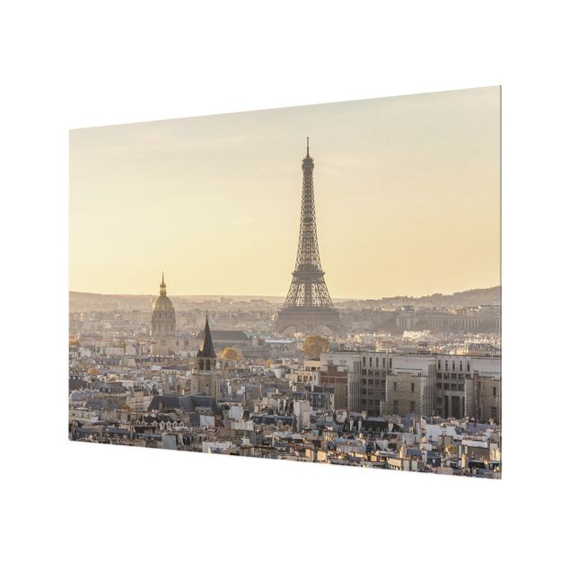 Panel szklany do kuchni - Paryż o świcie