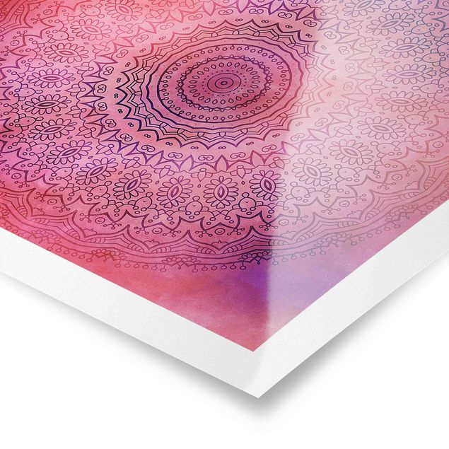 Andrea Haase obrazy  Akwarela Mandala różowo-fioletowa