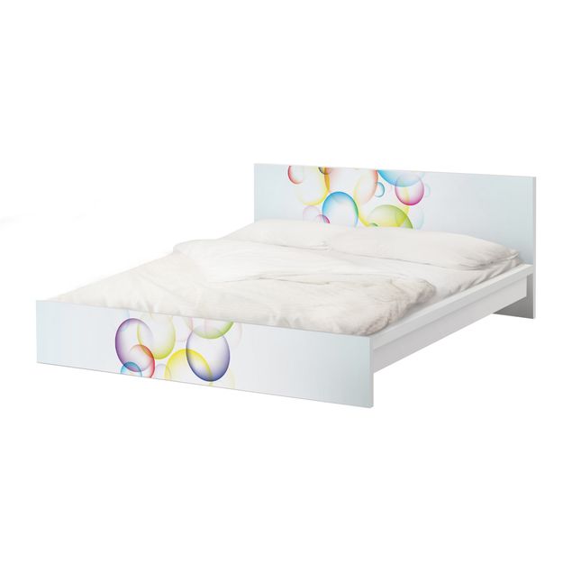 Okleina meblowa IKEA - Malm łóżko 180x200cm - Tęcza bąbelków