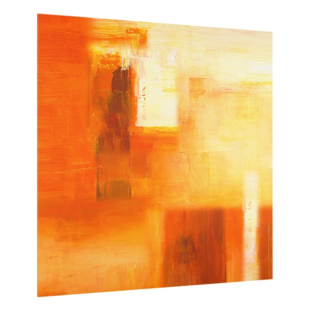 Panele szklane do kuchni Kompozycja w kolorach pomarańczowym i brązowym 02