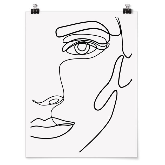 Obrazy portret Linia Art portret kobiety czarno-biały