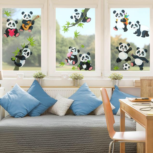 Folia okienna dla dzieci Mega zestaw Misie Panda