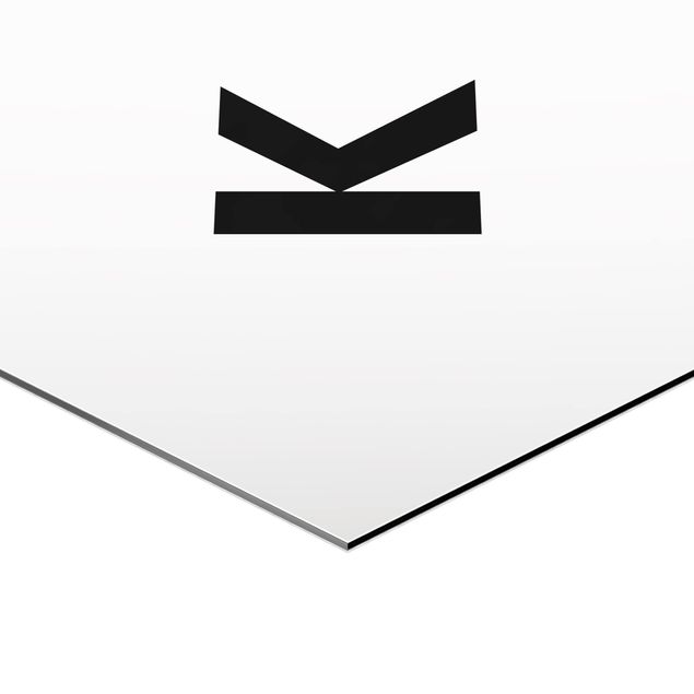Obraz heksagonalny z Alu-Dibond - Biała litera K