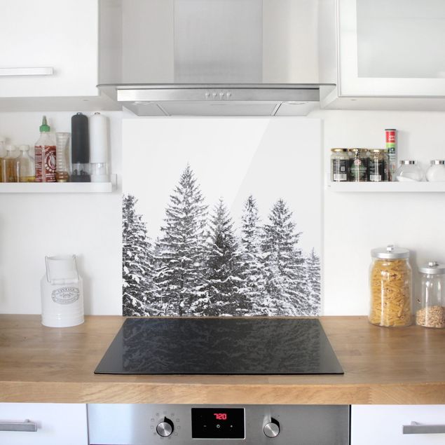Panele szklane do kuchni Ciemny zimowy krajobraz