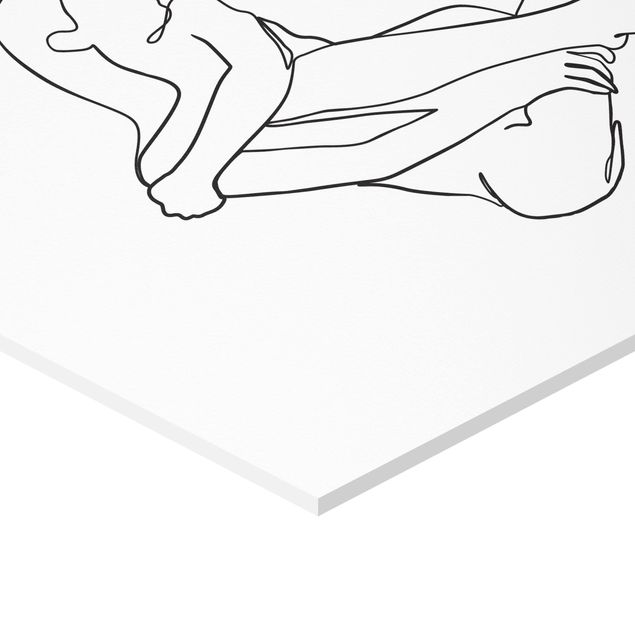 Obrazy Linia Art Kobieta naga czarno-biały