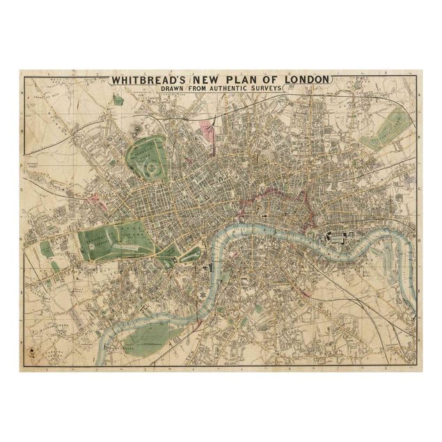 Obrazy na ścianę Mapa miasta w stylu vintage Londyn