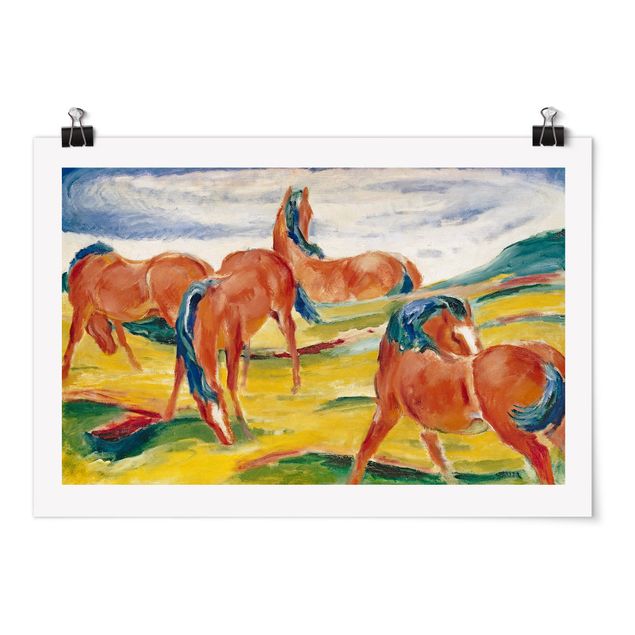 Nowoczesne obrazy Franz Marc - Konie na pastwisku