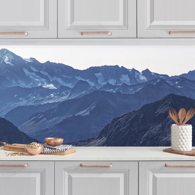 Dekoracja do kuchni Panorama błękitnych gór