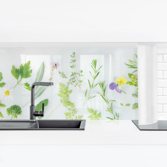 Panel ścienny do kuchni - Zioła i kwiaty II