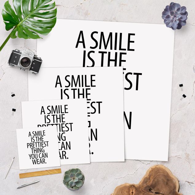 Plakaty na ścianę Uśmiech to najładniejsza rzecz Sans Serif