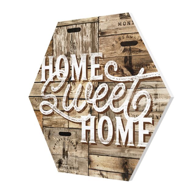 Obraz shabby chic Ściana drewniana w stylu "Home sweet home".