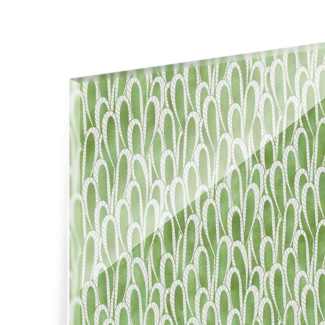 Panel szklany do kuchni - Sukulenty z naturalnym wzorem w kolorze zielonym