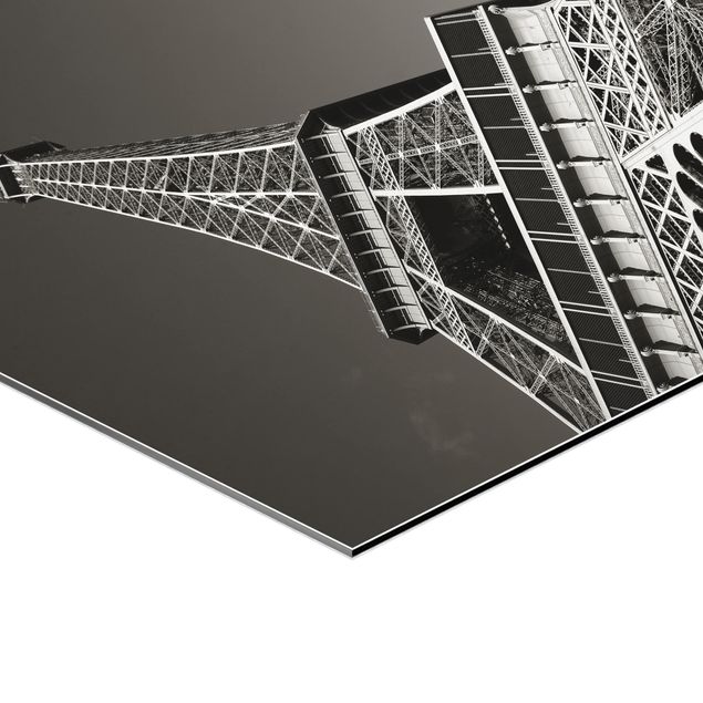 Obraz heksagonalny z Alu-Dibond - Wieża Eiffla