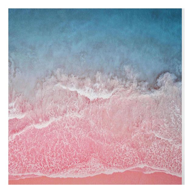 Obrazy do salonu Ocean w kolorze różowym