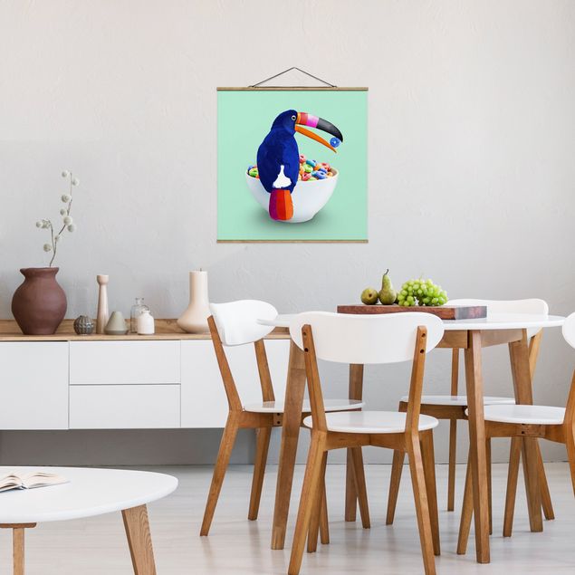 Obrazy nowoczesne Śniadanie z tukanem