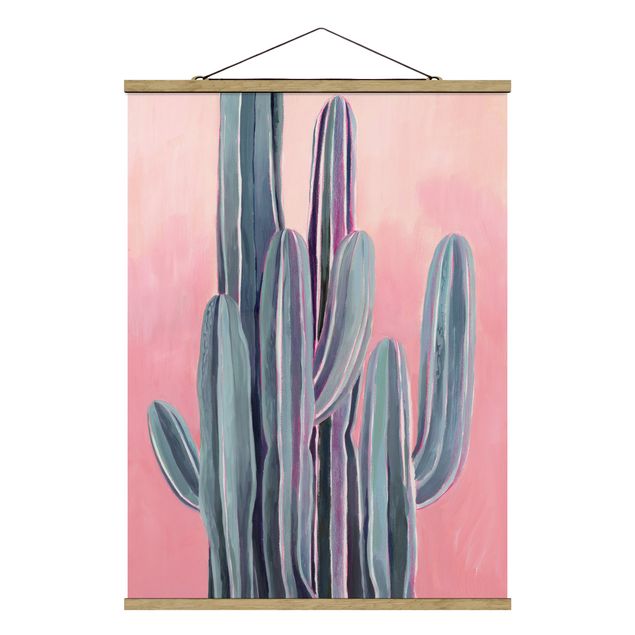 Obraz turkusowy Kaktus na różowo II