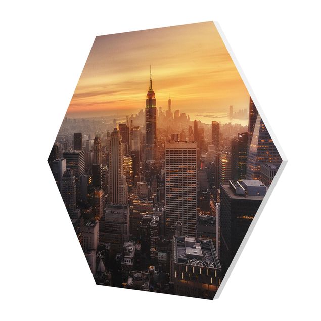 Obrazy architektura Manhattan Skyline Wieczorny nastrój