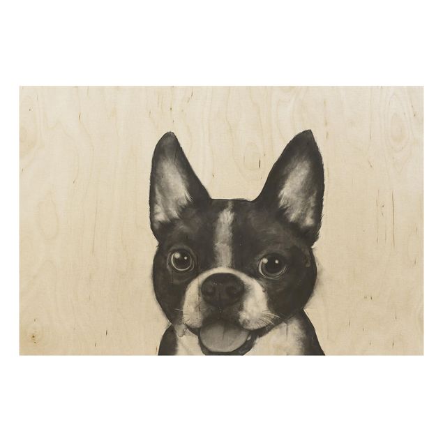 Obrazy na ścianę Ilustracja pies Boston czarno-biały Painting