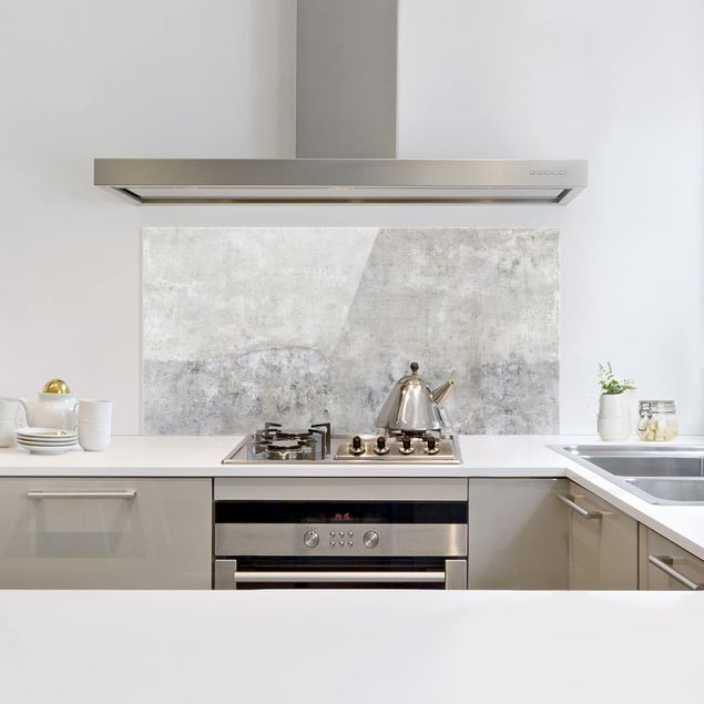 Panel szklany do kuchni Wygląd betonu w stylu shabby