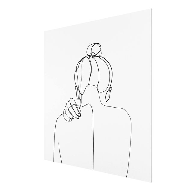 Nowoczesne obrazy Line Art Kobieta na szyi czarno-biały