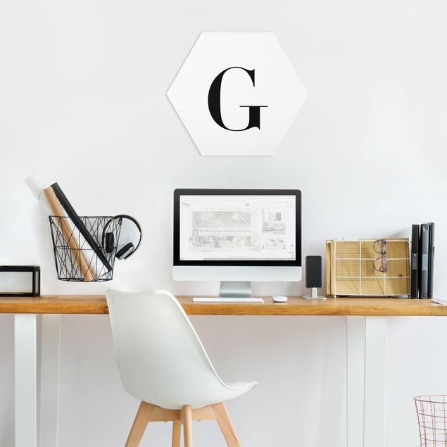 Obrazy nowoczesne Biała litera Szeryf G