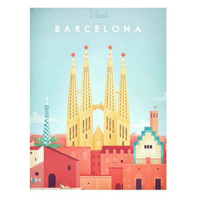 Nowoczesne obrazy do salonu Plakat podróżniczy - Barcelona