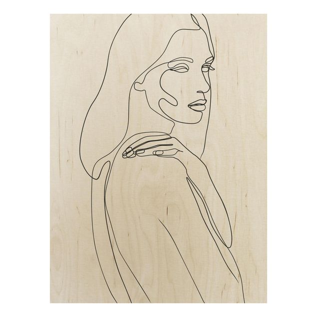 Obrazy na ścianę Line Art Woman Shoulder czarno-biały