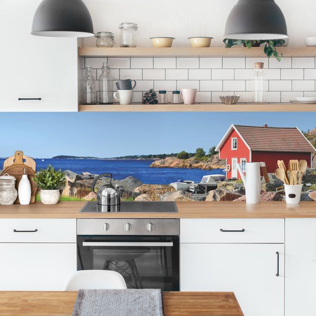 Panele szklane do kuchni Wakacje w Norwegii