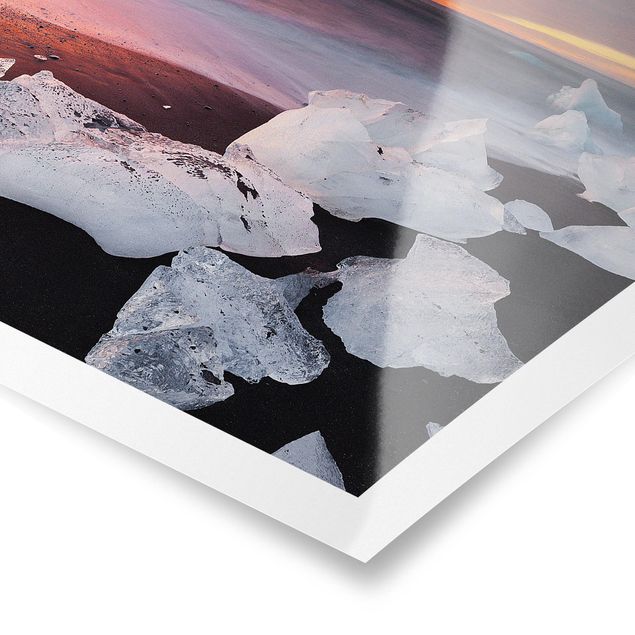 Plaża obraz Kawałki lodu na lagunie lodowcowej Jökulsárlon Islandia