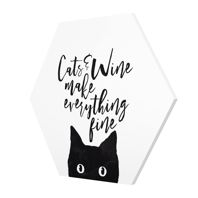 Obrazy z napisami Koty i wino sprawiają, że wszystko jest w porządku