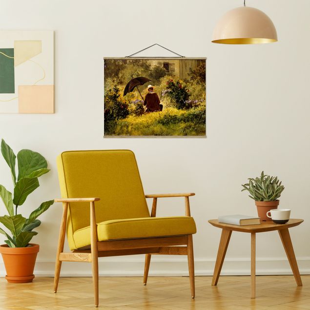 Obrazy do salonu Carl Spitzweg - Malarz w ogrodzie