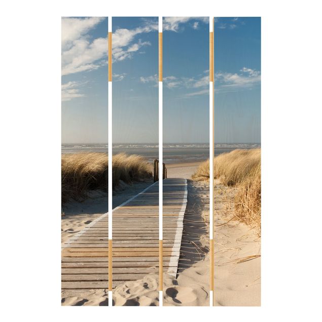 Obraz z drewna - Plaża nad Morzem Bałtyckim