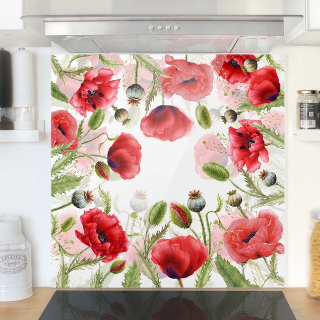 Dekoracja do kuchni Illustrated Poppies