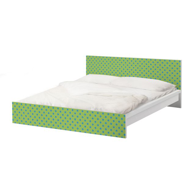 Okleina meblowa IKEA - Malm łóżko 160x200cm - Nr DS92 Dot Design Girly Green