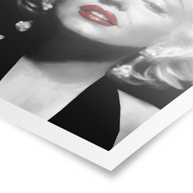 Vintage obrazy Marilyn z czerwonymi ustami