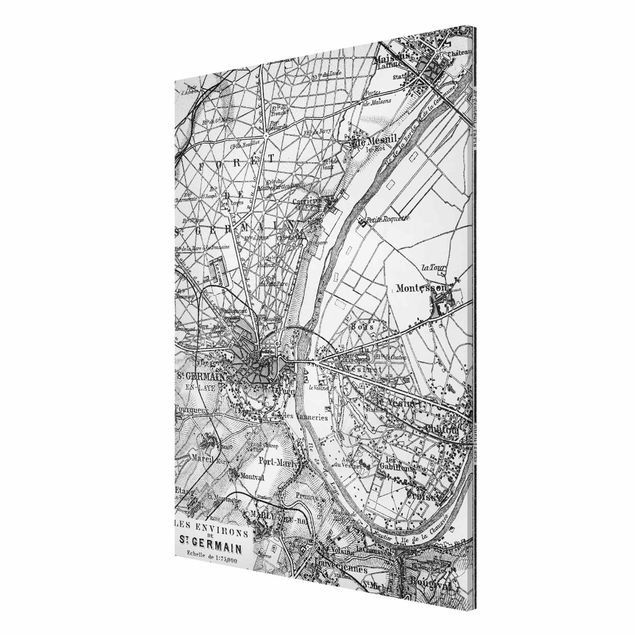 Obrazy powiedzenia zabytkowa mapa St Germain Paryż