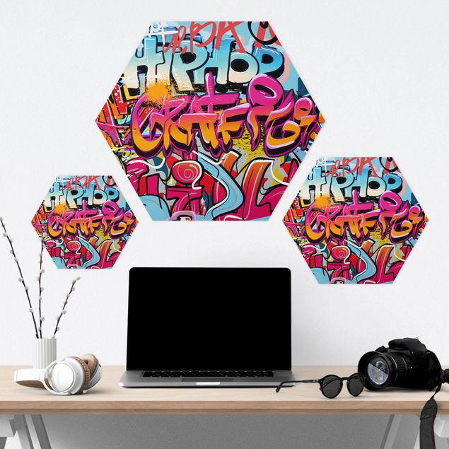Obraz heksagonalny z Forex - HipHop Graffiti